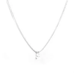 Collier Fine Chaine Et Zircon Goutte