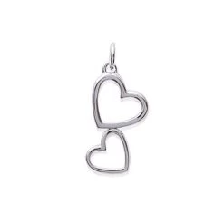 Pendentif 2 Coeurs En Argent